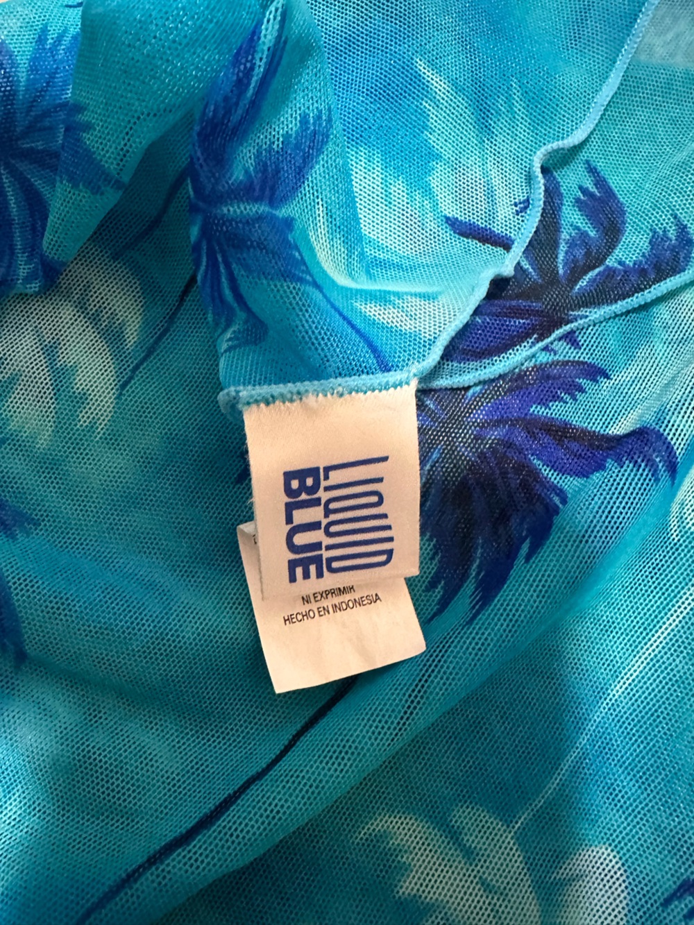 Vintage Y2K Liquid Blue Sarong One Size